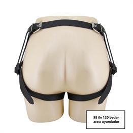 20,6 cm Belden Bağlamalı İçi Dolu Strapon Melez Penis - Wells