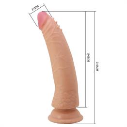 21 cm Yeni Nesil Çift Katmanlı Realistik Vantuzlu Testissiz Dildo Penis - Kable