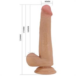 22 cm Yeni Nesil Çift Katmanlı Realistik Vantuzlu Dildo Penis - Tallen