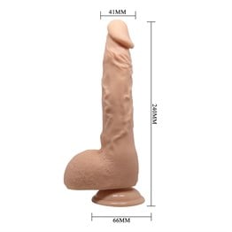 24 cm Belden Bağlamalı Realistik Vantuzlu Melez Dildo Penis
