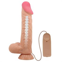 24 cm Kıkırdaklı Çift Katmanlı Gerçekçi Titreşimli Dildo Vibratör Penis