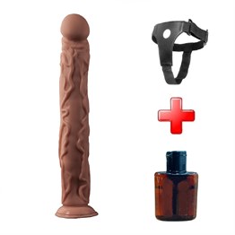 35 cm Belden Bağlamalı Gerçekçi Kalın Dildo Penis