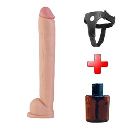 Belden Bağlamalı PenislerLilituShop40 cm Belden Bağlamalı Gerçekçi Kalın Dildo Penis - Bernie