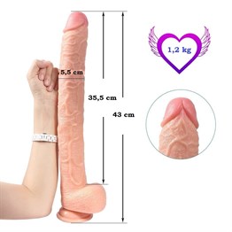 43 cm Realistik Penis Gerçekçi Damarlı Dev Dildo - Hoare