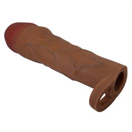 5 cm Dolgulu Premium Melez Rengi Silikon Penis Kılıfı - Hani