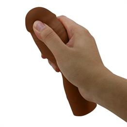 5 cm Dolgulu Premium Melez Rengi Silikon Penis Kılıfı - Chane