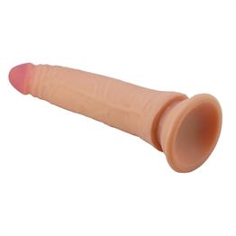 Belden Bağlamalı 21 cm Yeni Nesil Çift Katmanlı Realistik Vantuzlu Testissiz Dildo Penis - Kable