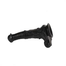 Belden Bağlamalı 33 cm Et Dokulu Gerçekçi Çift Katmanlı Sünnetsiz Silikon Zenci Penis - Horse Power 2