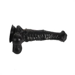 Belden Bağlamalı 33 cm Et Dokulu Gerçekçi Çift Katmanlı Sünnetsiz Silikon Zenci Penis - Horse Power 2
