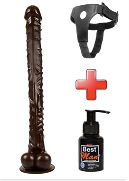 Belden Bağlamalı 40 cm Gerçekçi Uzun & Kalın Dildo Penis