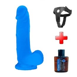 Belden Bağlamalı PenislerLilituShopGece Parlayan Fosforlu Belden Bağlamalı 19 cm Realistik Vantuzlu Şeffaf Dildo Penis