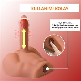 Gerçekçi Yapıda Realistik İleri Geri Hareketli 17,5 cm Penisli Erkek Vücut - Peel