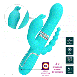 Manyetik Şarjlı Oynar Gövdeli Klitoral & Anal Uyarıcılı Teknolojik Vibratör Penis