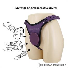 Mor Renkli Universal Protez Penis Belden Bağlama Kemeri - Caludio 3