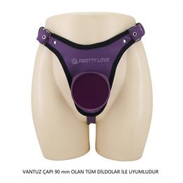 Mor Renkli Universal Protez Penis Belden Bağlama Kemeri - Caludio 3