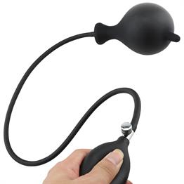Şişebilen Pompalı Anal Plug Siyah