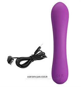USB Şarjlı 12 Fonksiyonlu Klitoris Uyarıcılı Esnek Teknolojik Vibratör - Elsa
