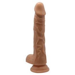 Belden Bağlamalı USB Şarjlı 20 cm Oynar Başlı İleri Geri Hareketli Titreşimli Dildo