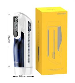 USB Şarjlı Sesli Isıtmalı İleri Geri Hareketli Titreşimli Emme Vakum Ayarlı Masturbatör - Leten A380