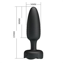 USBden Manyetik Şarjlı 10 Farklı Titreşimli İleri Geri Hareketli 5 Led Işıklı Silikon Anal Plug - Tarion