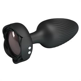 USBden Manyetik Şarjlı 10 Farklı Titreşimli 5 Led Işıklı Silikon Anal Plug - Varian