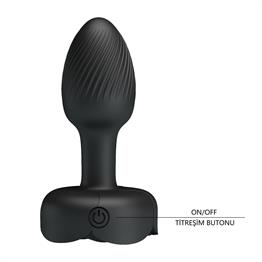 USBden Manyetik Şarjlı 10 Farklı Titreşimli 5 Led Işıklı Silikon Anal Plug - Olman