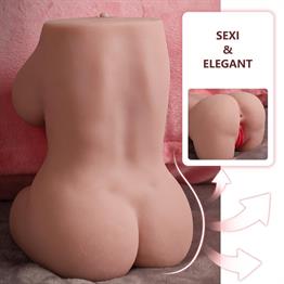 USBden Manyetik Şarjlı Titreşim Fonksiyonlu Realistik Yarım Vücut - Elroy Pussy