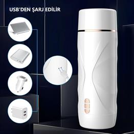 USBden Şarjlı 3 Emme ve Güçlü 7 Titreşim Fonksiyonlu Realistik Masturbatör - Riley