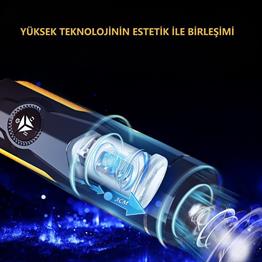 USBden Şarjlı 3cm İleri Geri & Sağ Sol Titreşim Fonksiyonlu Realistik Masturbatör - Aneemun