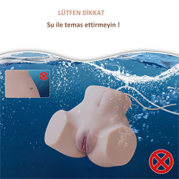 USBden Şarjlı Kumandalı 5 Emme ve 5 Titreşim Fonksiyonlu Realistik Kalça