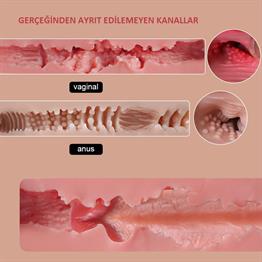 USBden Şarjlı Kumandalı Emme ve Titreşim Fonksiyonlu Realistik Kalça - Mag