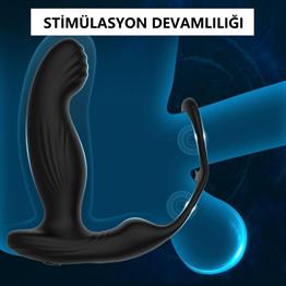 Uzaktan Kumandalı Isıtmalı Penis Halkası USB Şarjlı Titreşimli Anal Plug