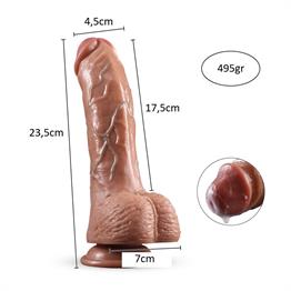 Yeni Nesil Çift Katmanlı 23,5 cm Realistik Dildo Penis