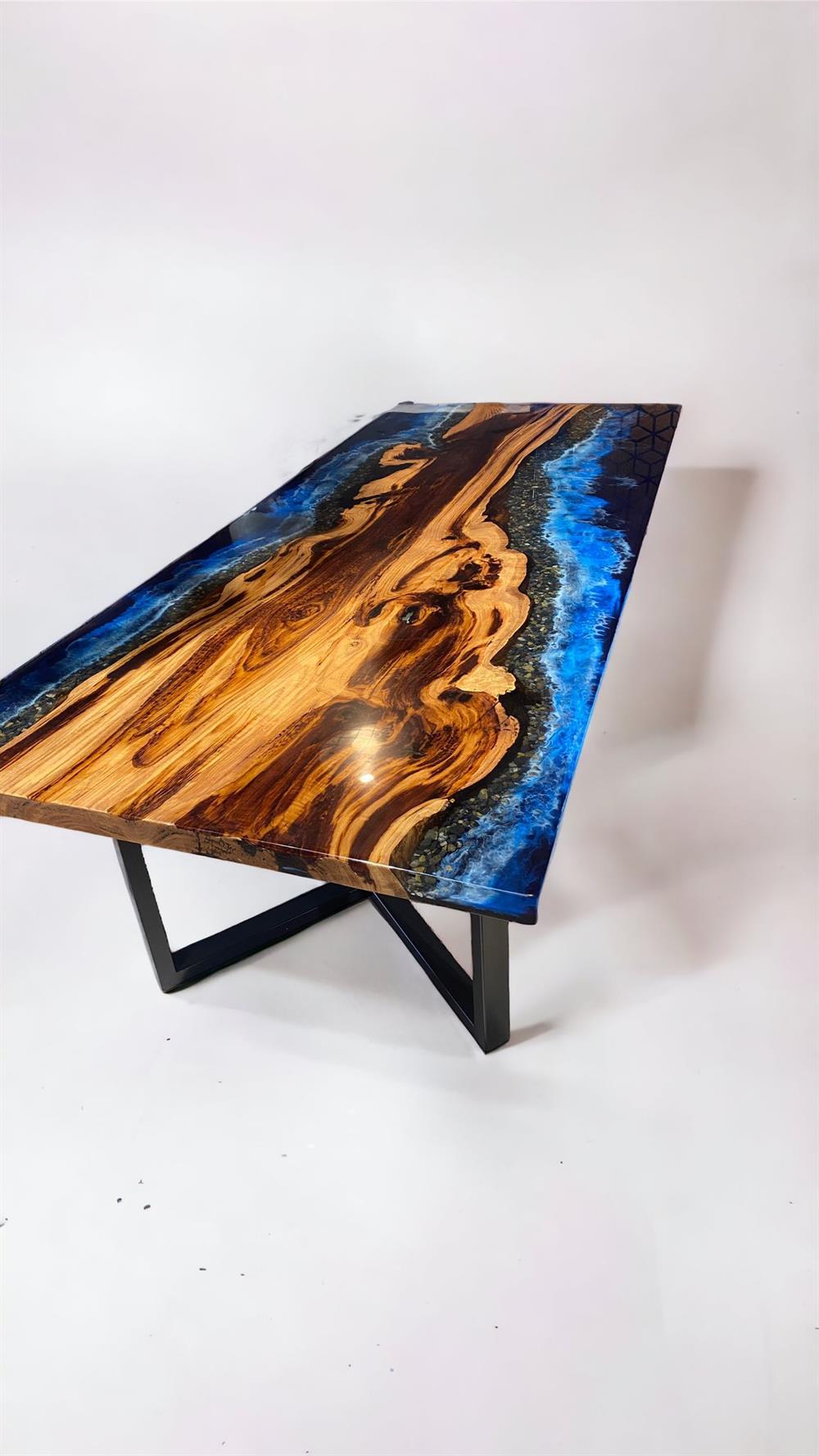 Kestane Epoksi Deniz Efekti Masa Tablası