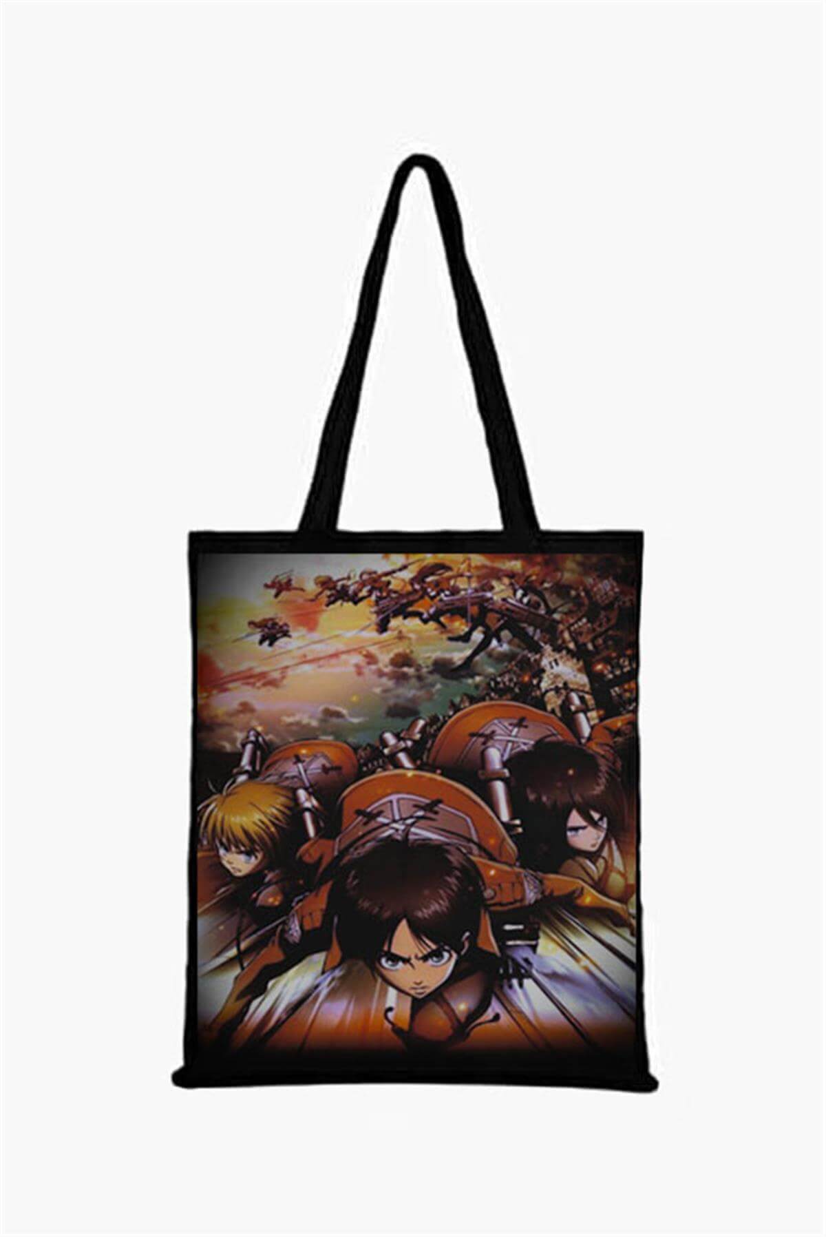 Attack Of Titan Baskılı Bez Çanta