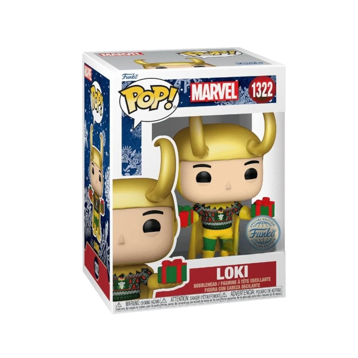 Funko Pop Marvel: Loki With Sweater Metallic Special Edition No:1322 Bobble Head