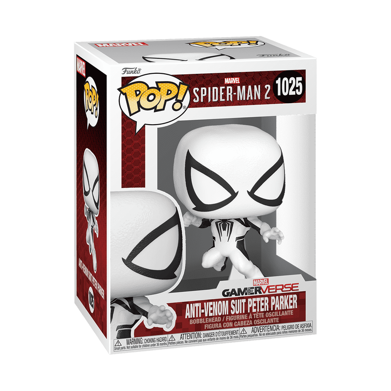 Funko Pop Marvel Spider-Man 2 Gamer Verse - Anti-Venom Suit Peter Parker No:1025 Bobble-Head