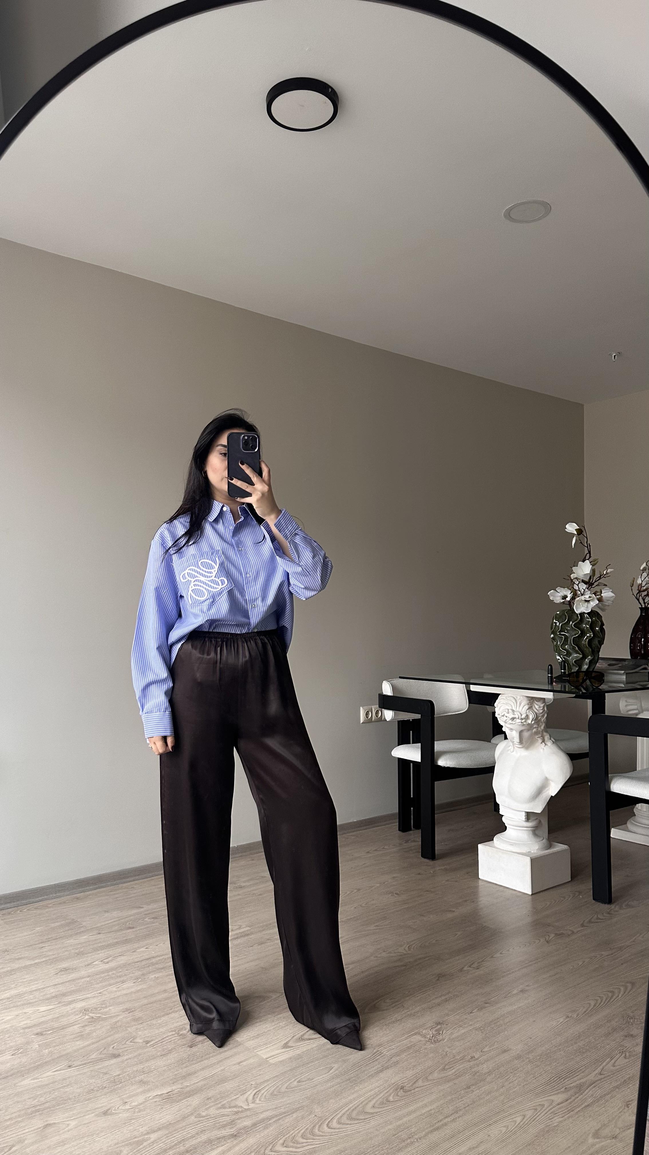 Acı Kahve Saten Pantolon 