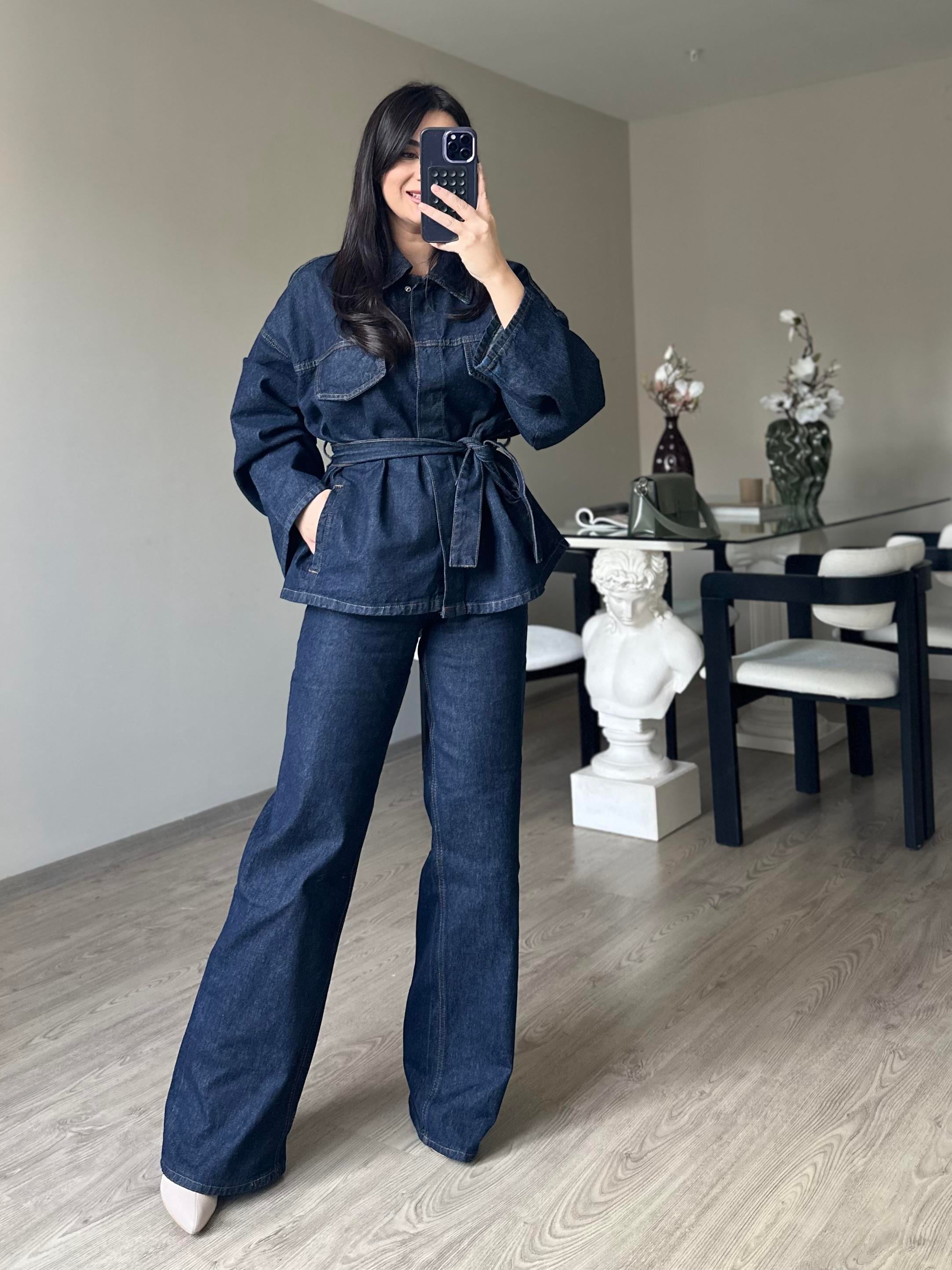 Bel Bağlamalı Jean Takım 