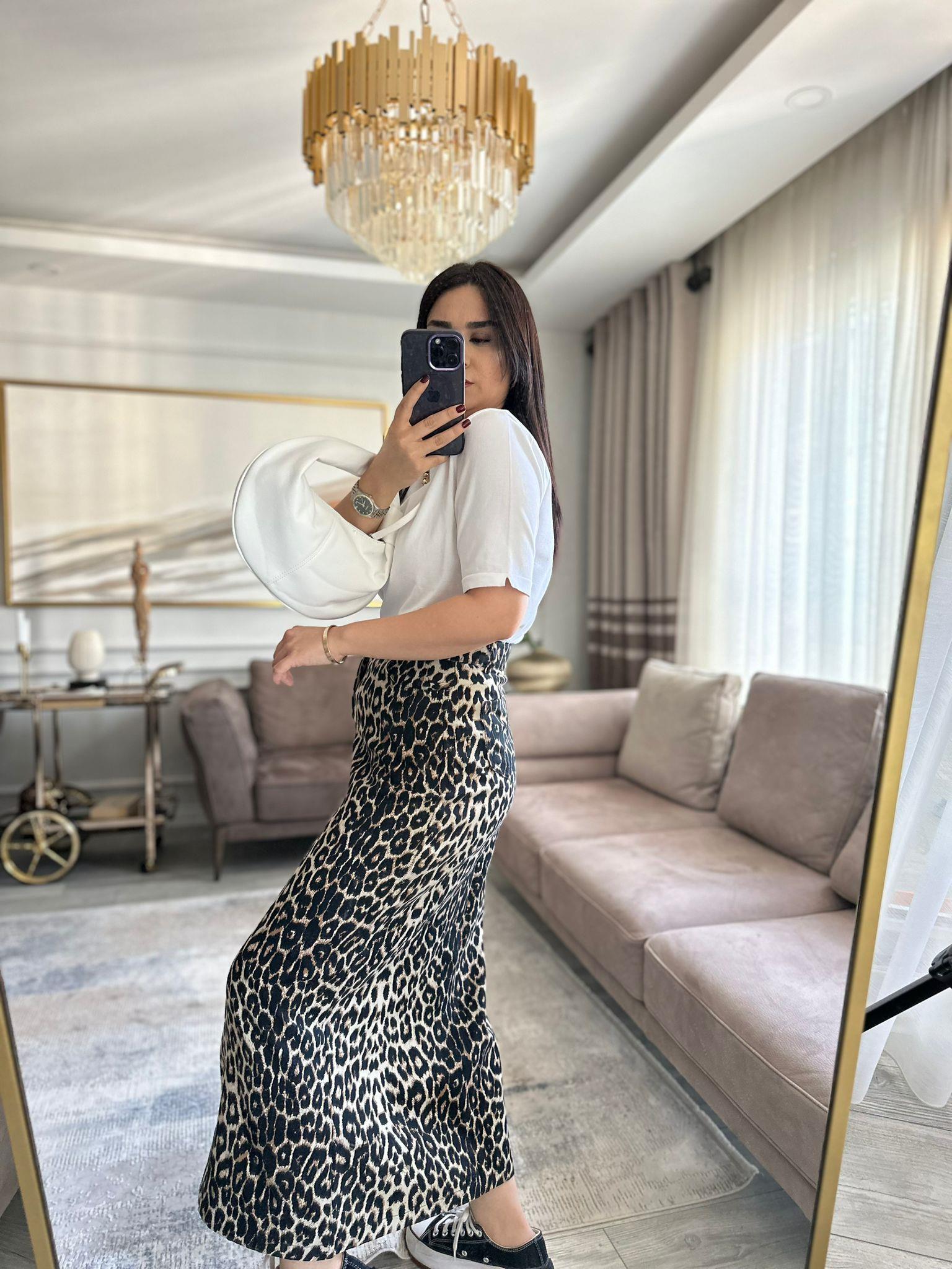 Beyaz Örme Basic T-shirt 