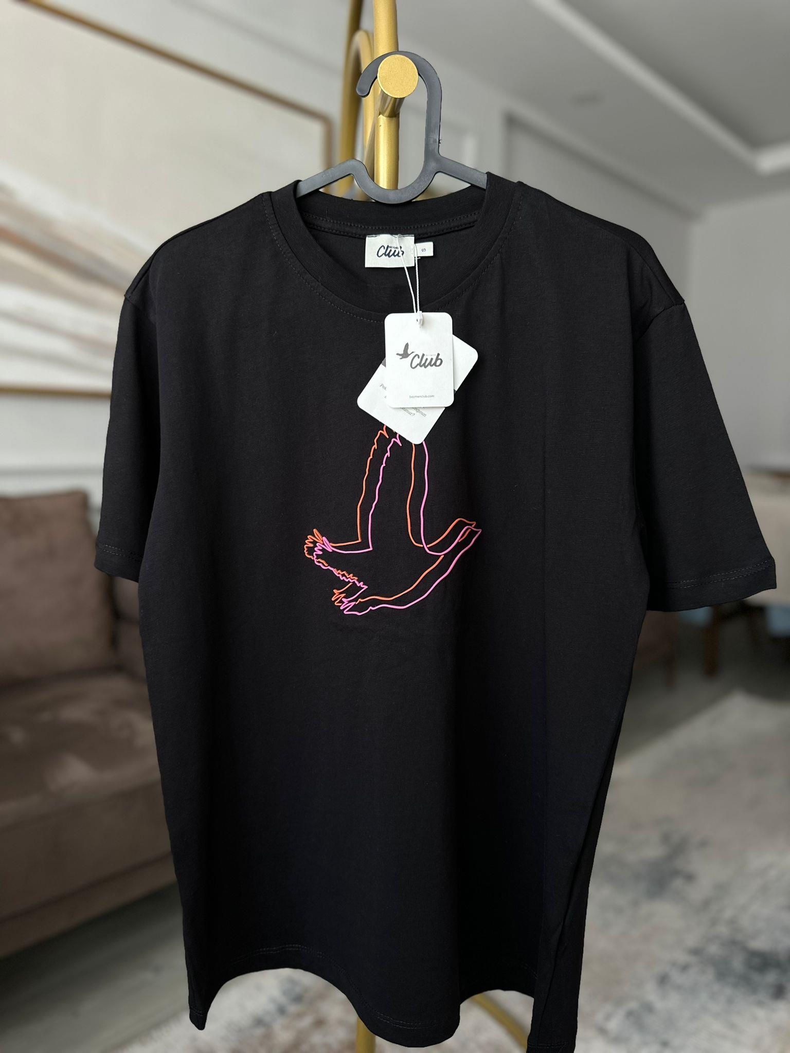 Beymen Renkli İşlemeli Siyah T-shirt