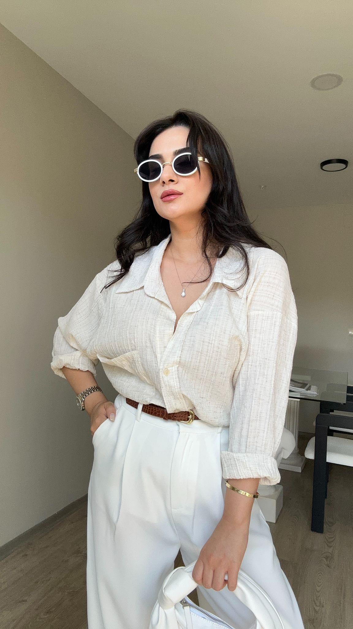 Keten Oversize Gömlek