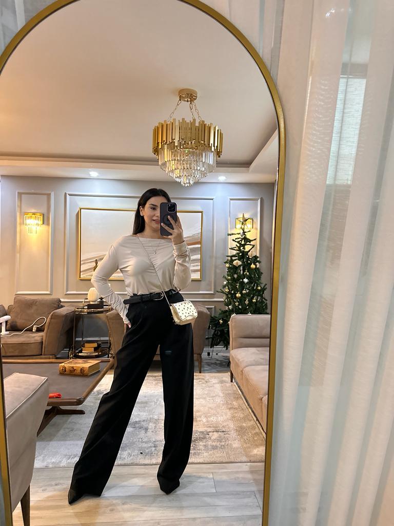 Siyah Palazzo Pantolon