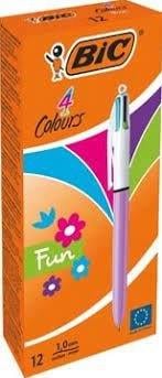 Bic 4 Colours Fun Gövde Lila Tükenmez Kalem 12 li