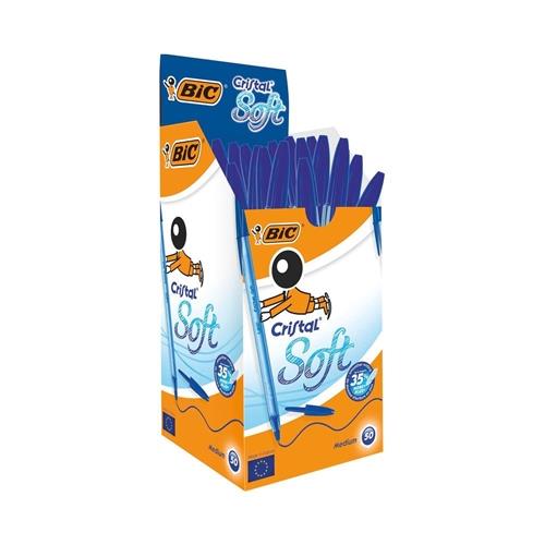 Bic Cristal Soft Tükenmez Kalem Orta Mavi (50'li Paket)