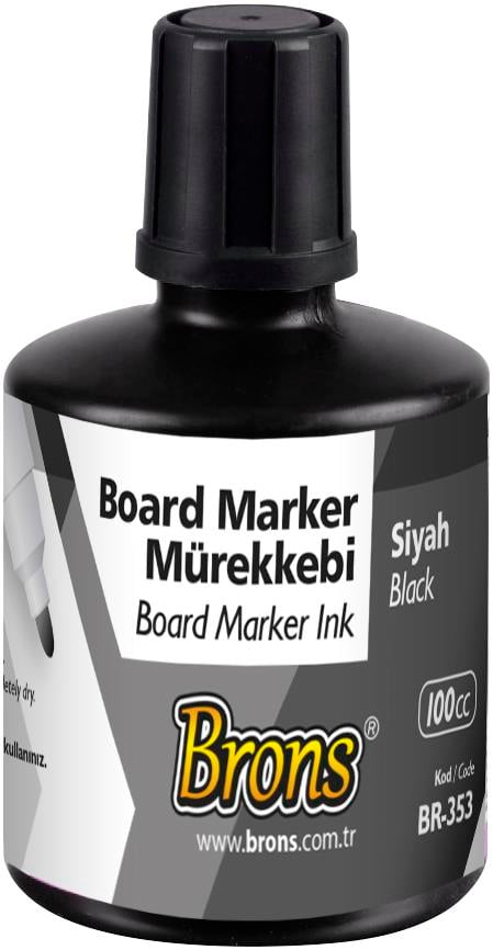 BRONS BOARD MARKER MÜREKKEBİ SİYAH 100 CC