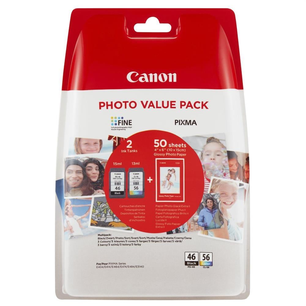 Canon PG-46L/CL-56 (9059B003) Mürekkep Kartuş 400 / 300 Sayfa - Dört Renkli