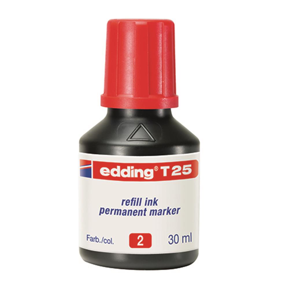 Edding T 25 Permanent Kalem Mürekkebi 30 ml - Kırmızı