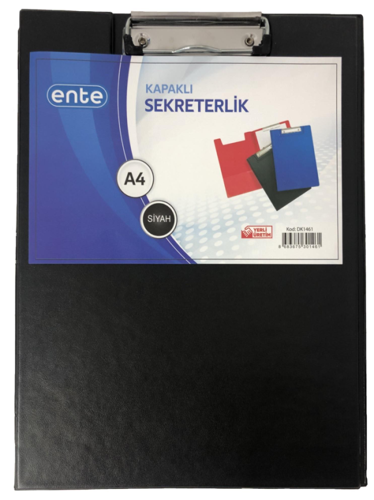 ENTE A4 SEKRETERLİK KAPAKLI SİYAH