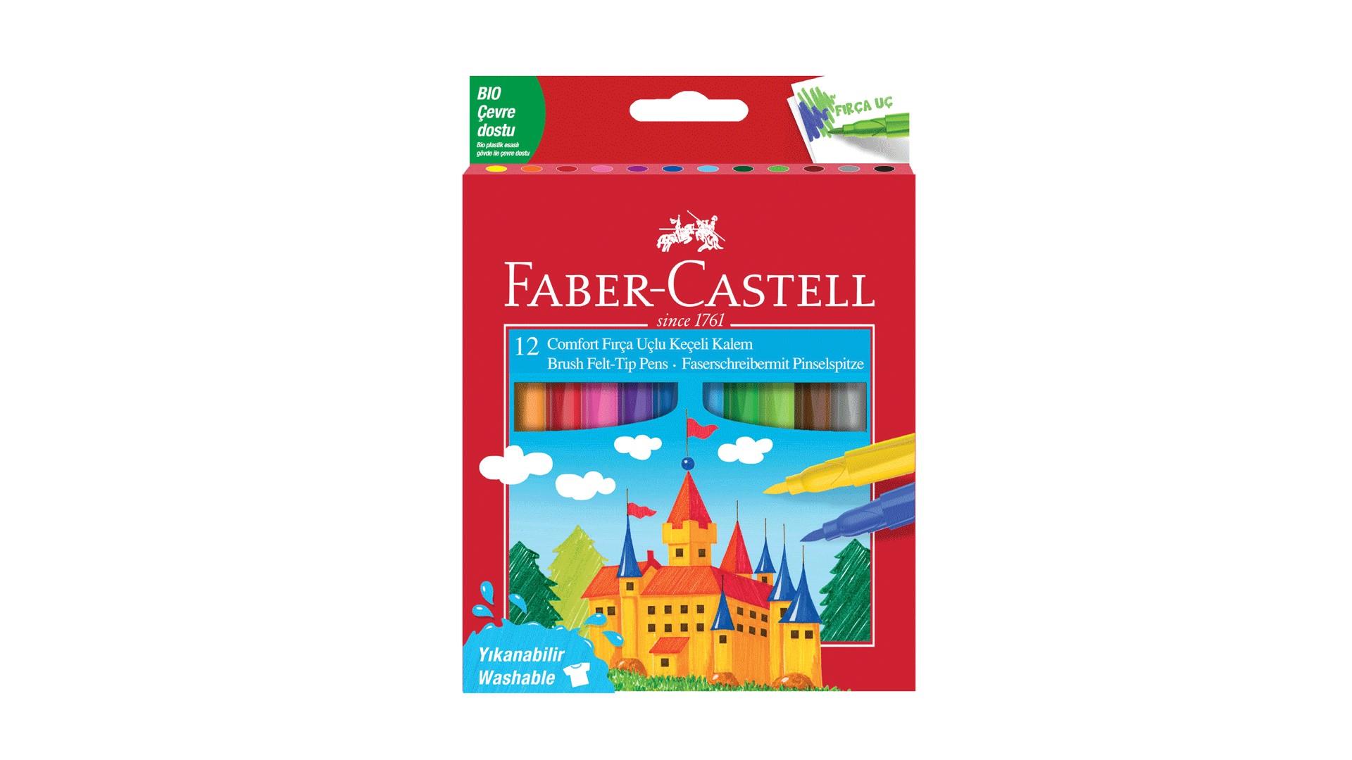 FABER COMFORT KEÇELİ KALEM BIO PLASTİK GÖVDELİ, FIRÇA UÇ. 12Lİ